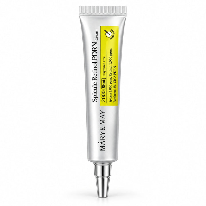 Mary & May Spicule Retinol PDRN Cream – 15g in its silver tube on a white background