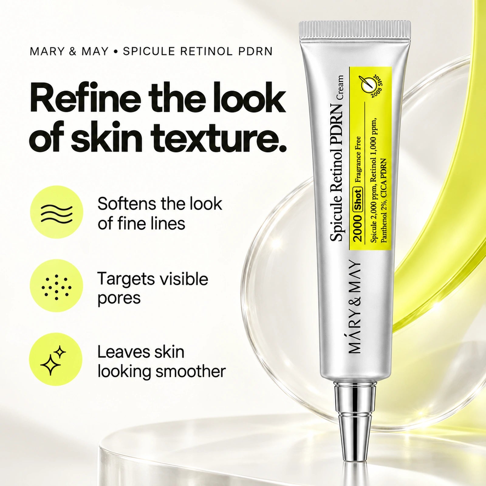Mary & May Spicule Retinol PDRN Cream 15g — benefits for visible pores, texture and fine lines