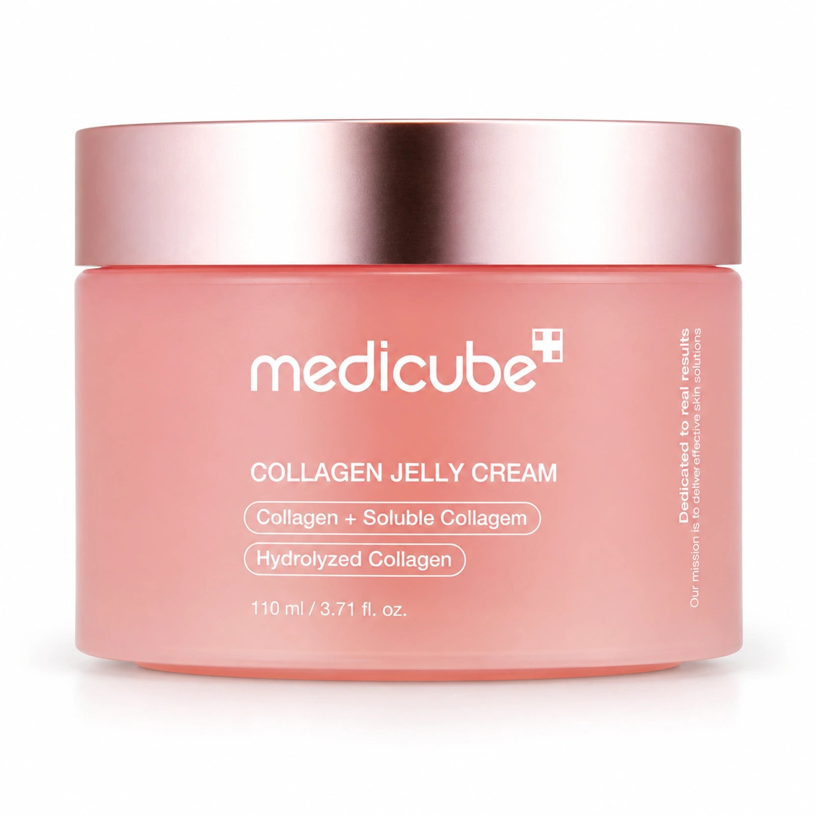 Medicube Collagen Jelly Cream 110ml jar with matching metallic lid on a clean white background.