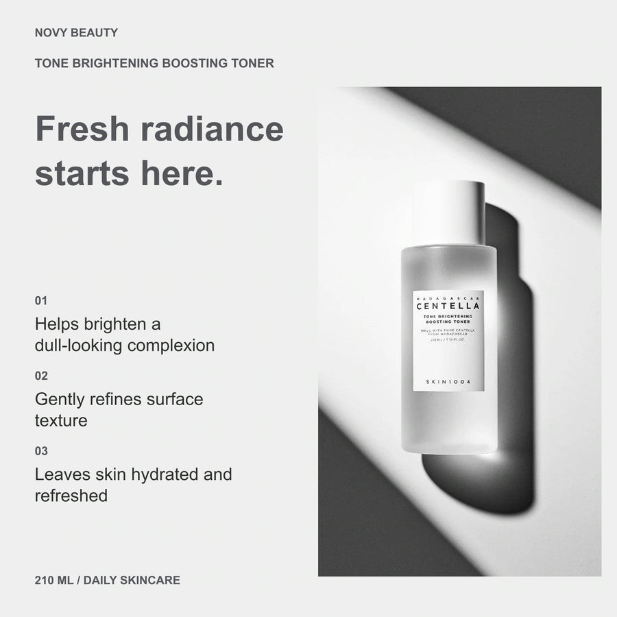 Tone Brightening Boosting Toner 210 ml: Helps brighten a dull-looking complexion; Gently refines surface texture; Leaves skin hydrated and refreshed.